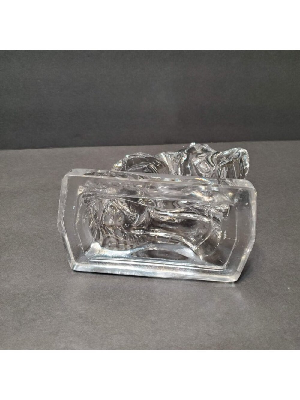 Vintage LE Smith Glass Horse Bookend Figurine, Clear Art Deco Rearing Stallion - Picture 5 of 7